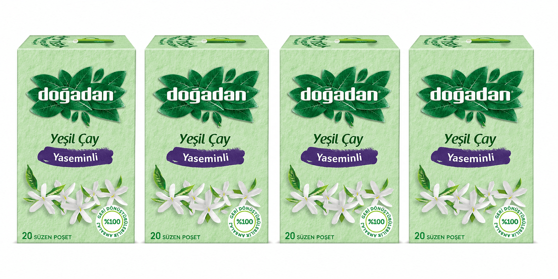 4'Lü Yeşil Çay Yaseminli